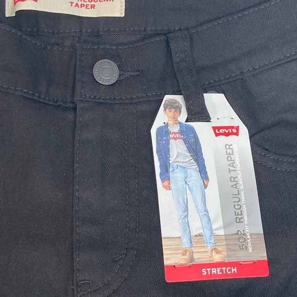 Levi’s 502™ TAPER LEVI’S® FLEX MEN'S JEANS W 28 L 30 BLACK - Picture 10 of 10